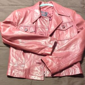 Women's Red Leather Jacket
